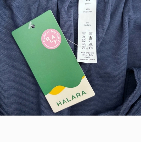 Halara Pants dark blue Wide Leg size Medium Petite - Picture 4 of 6